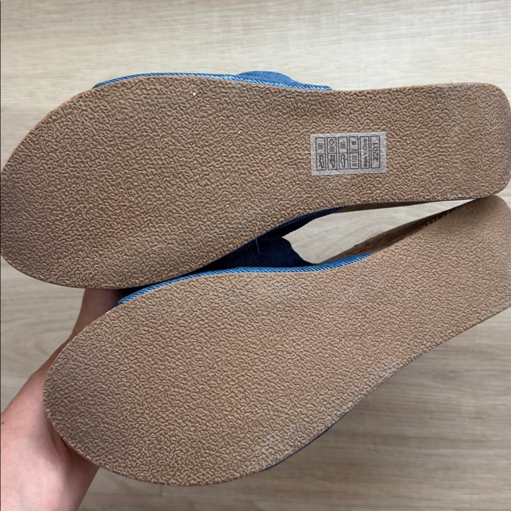 Blowfish Malibu - Cork Wedge Bow Tie Denim Heel - Picture 4 of 4